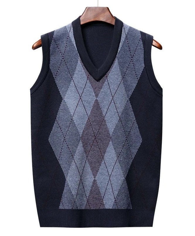 Colete Xadrez Masculino de Lã - Estilo e Conforto