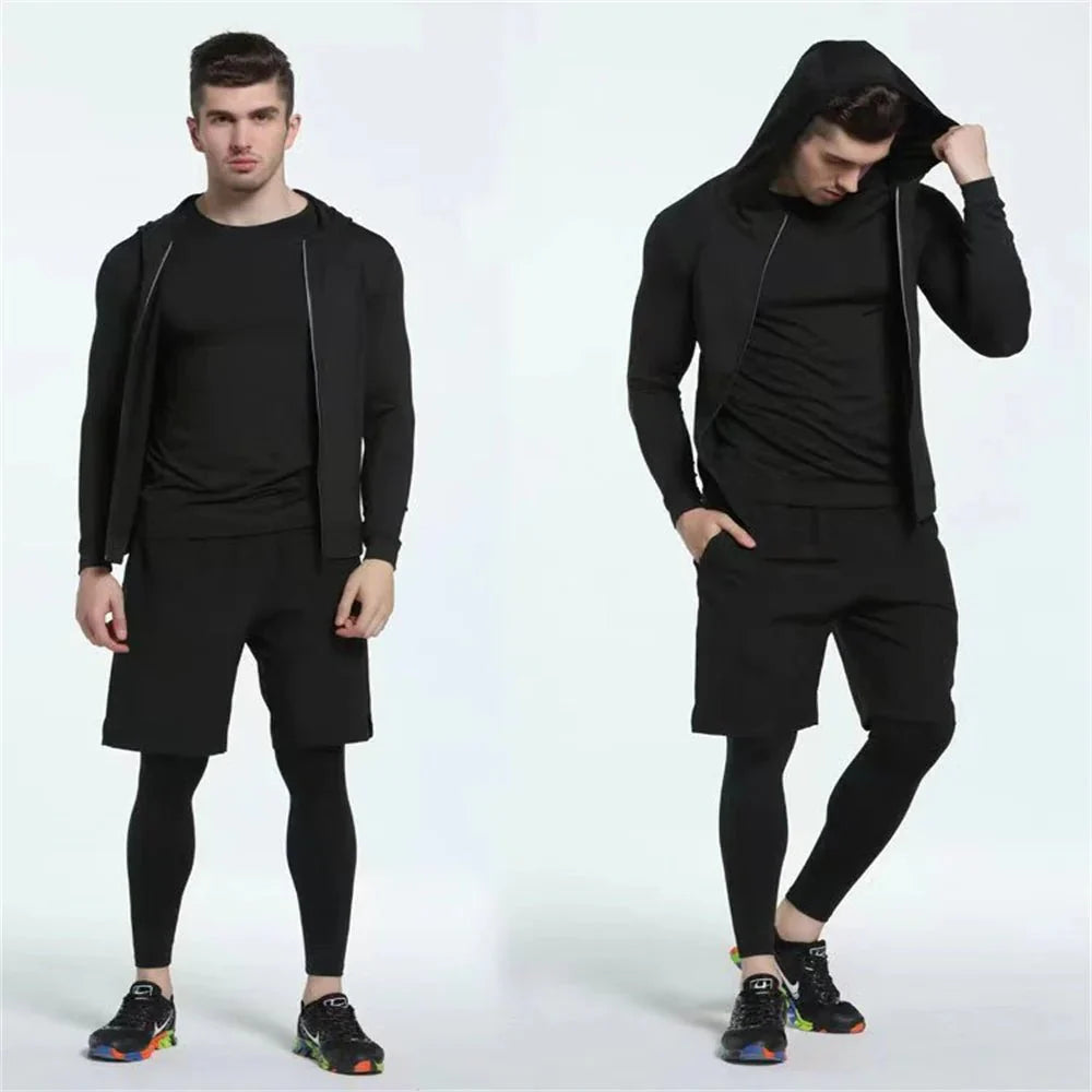Conjunto Masculino Esportivo de Compressão - 5 Peças