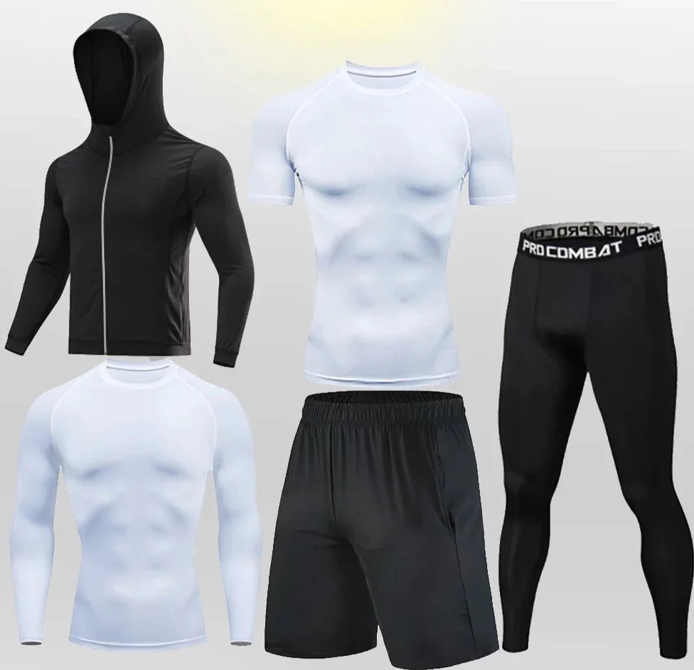 Conjunto Masculino Esportivo de Compressão - 5 Peças