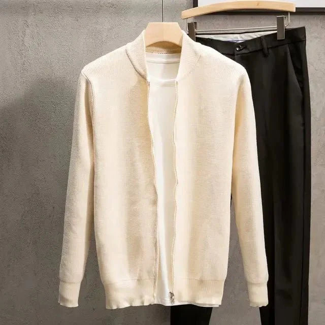 Cardigã Masculino Fechamento em Zíper - Estilo Casual