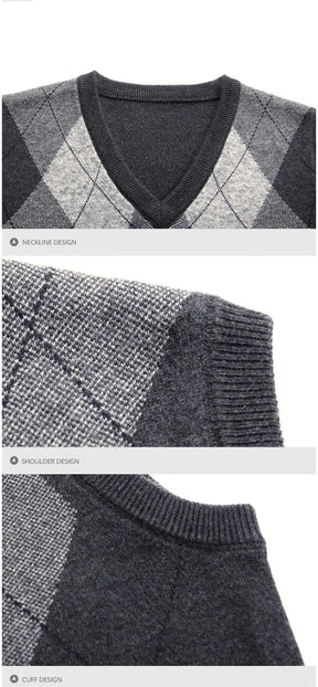 Colete Xadrez Masculino de Lã - Estilo e Conforto